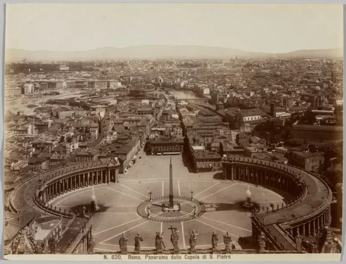 Framed Print : Panorama dalla Cupola di S. Pietro, Rome, c. 1860s. Creator: Unidentified Photographer