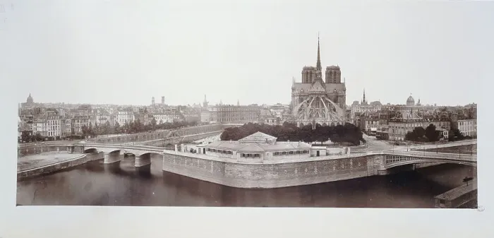 Framed Print : Panorama of eastern tip of Ile de la Cite, 4th arrondissement, Paris, between 1860 and 1870. Creator: Unknown Framed Print : Panorama of eastern tip of Ile de la Cite, 4th arrondissement, Paris, between 1860 and 1870. Creator: Unknown