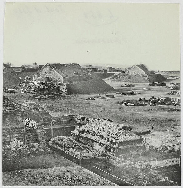 Panorama of the fort of Issy-les-Moulineaux, 1871. Creator: Hippolyte Blancard