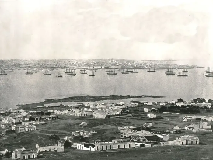 Framed Print : Panorama from the hill, Montevideo, Uruguay, 1895. Creator: Unknown Framed Print : Panorama from the hill, Montevideo, Uruguay, 1895. Creator: Unknown