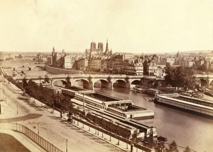Framed Print : Panorama de la Cite, 1860s. Creator: Edouard Baldus Framed Print : Panorama de la Cite, 1860s. Creator: Edouard Baldus