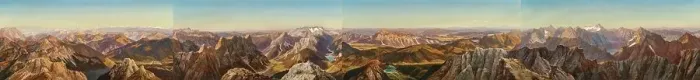Framed Print : Panorama from the top of Mangart in the Julian Alps, Between 1860 and 1865. Creator: Pernhart, Markus (1824-1871) Framed Print : Panorama from the top of Mangart in the Julian Alps, Between 1860 and 1865. Creator: Pernhart, Markus (1824-1871)