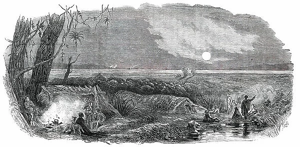 Panorama of New Zealand - Bivouack of Surveyors, 1850. Creator: Unknown