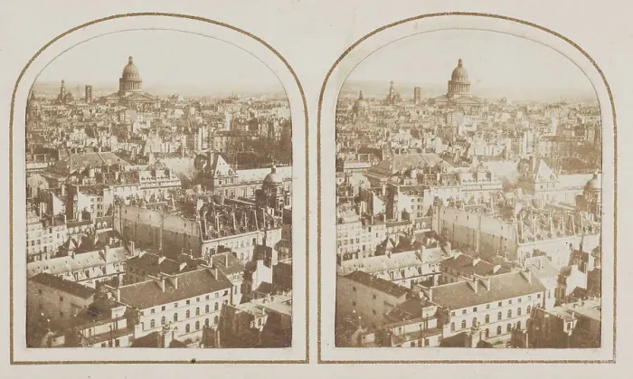 Framed Print : Panorama of Paris taken from the towers of Saint-Sulpice church, 6th arrondissement... c1850-1860. Creator: Unknown Framed Print : Panorama of Paris taken from the towers of Saint-Sulpice church, 6th arrondissement... c1850-1860. Creator: Unknown