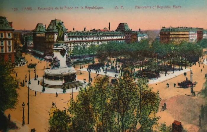 Framed Print : Panorama of the Place de la Republique, Paris, c1920 Framed Print : Panorama of the Place de la Republique, Paris, c1920