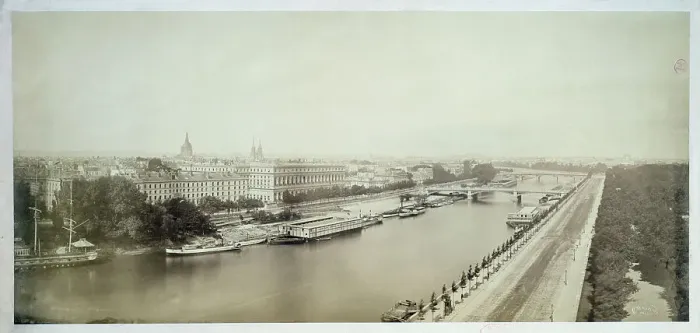 Framed Print : Panorama of the Quai d'Orsay, 7th arrondissement, Paris, between 1845 and 1885. Creator: Frederic Martens Framed Print : Panorama of the Quai d'Orsay, 7th arrondissement, Paris, between 1845 and 1885. Creator: Frederic Martens