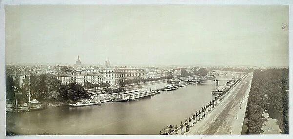 Panorama of the Quai d'Orsay, 7th arrondissement, Paris, between 1845 and 1885. Creator: Frederic Martens