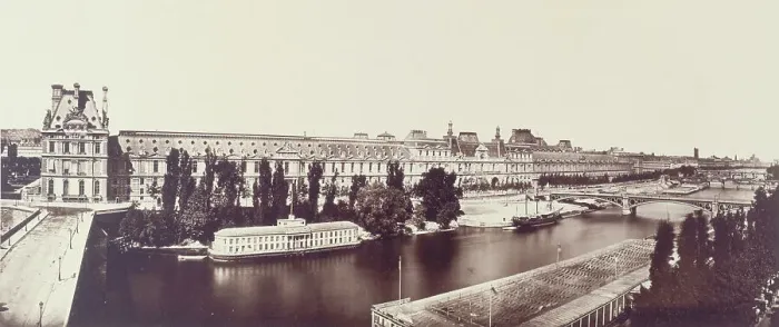 Framed Print : Panorama taken from the left bank towards quai des Tuileries, 1st arrondissement, Paris, c1862-1872. Creator: Unknown Framed Print : Panorama taken from the left bank towards quai des Tuileries, 1st arrondissement, Paris, c1862-1872. Creator: Unknown