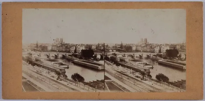 Framed Print : Panorama taken from the Louvre, 1st and 4th arrondissements, Paris, between 1850 and 1860. Creator: Unknown Framed Print : Panorama taken from the Louvre, 1st and 4th arrondissements, Paris, between 1850 and 1860. Creator: Unknown