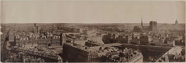 Panorama taken from Saint-Jacques tower, 4th arrondissement, Paris, between 1845 and 1864. Creator: Unknown