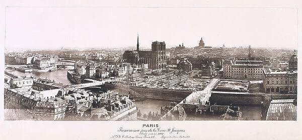 Panorama taken from the St Jacques tower, 4th arrondissement, Paris, 1867. Creator: Unknown