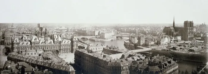 Framed Print : Panorama taken from Tour Saint-Jacques towards Ile de la Cité, 1st and 4th arrondissements... 1867. Creator: Unknown Framed Print : Panorama taken from Tour Saint-Jacques towards Ile de la Cité, 1st and 4th arrondissements... 1867. Creator: Unknown