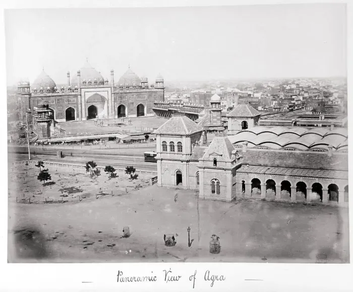 Framed Print : Panoramic View of Agra, Late 1860s. Creator: Samuel Bourne Framed Print : Panoramic View of Agra, Late 1860s. Creator: Samuel Bourne