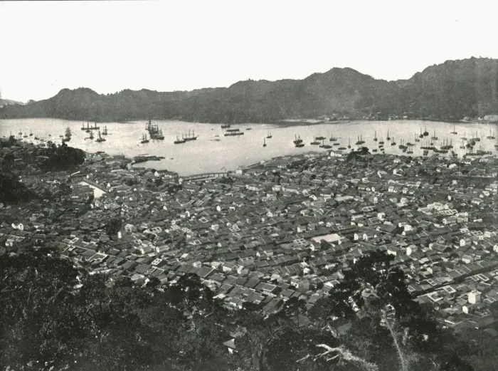 Framed Print : Panoramic view of the city, Nagasaki, Japan, 1895. Creator: Unknown Framed Print : Panoramic view of the city, Nagasaki, Japan, 1895. Creator: Unknown