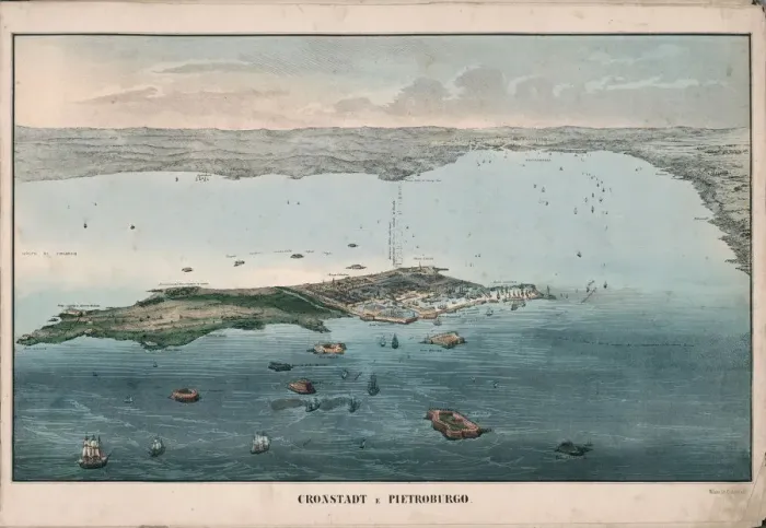 Framed Print : Panoramic view of Kronstadt, 1853. Creator: Civelli, Giuseppe (1816-1882) Framed Print : Panoramic view of Kronstadt, 1853. Creator: Civelli, Giuseppe (1816-1882)