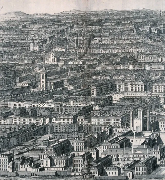 Framed Print : Panoramic view of London, 1720. Artist: Johannes Kip Framed Print : Panoramic view of London, 1720. Artist: Johannes Kip