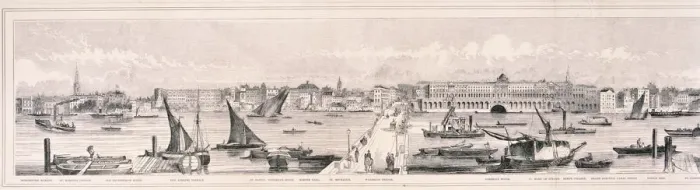 Framed Print : Panoramic view of London, 1844. Artist: Henry Vizetelly Framed Print : Panoramic view of London, 1844. Artist: Henry Vizetelly