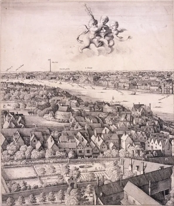 Framed Print : Panoramic view of London, c1670. Artist: Wenceslaus Hollar Framed Print : Panoramic view of London, c1670. Artist: Wenceslaus Hollar