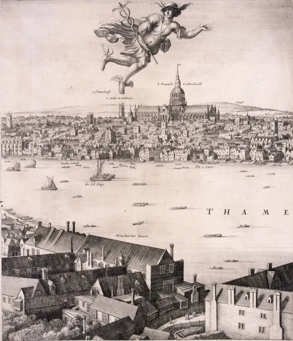 Framed Print : Panoramic view of London, c1670. Artist: Wenceslaus Hollar Framed Print : Panoramic view of London, c1670. Artist: Wenceslaus Hollar