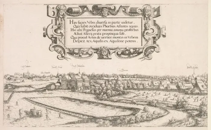 Framed Print : Panoramic View of Nuremberg: Left Portion, 1552. Creator: Hanns Lautensack (German, 1524-1566) Framed Print : Panoramic View of Nuremberg: Left Portion, 1552. Creator: Hanns Lautensack (German, 1524-1566)