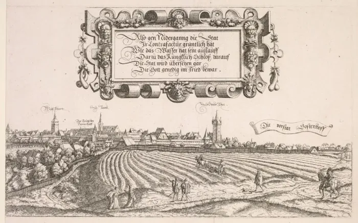 Framed Print : Panoramic View of Nuremberg: Right Portion, 1552. Creator: Hanns Lautensack (German, 1524-1566) Framed Print : Panoramic View of Nuremberg: Right Portion, 1552. Creator: Hanns Lautensack (German, 1524-1566)