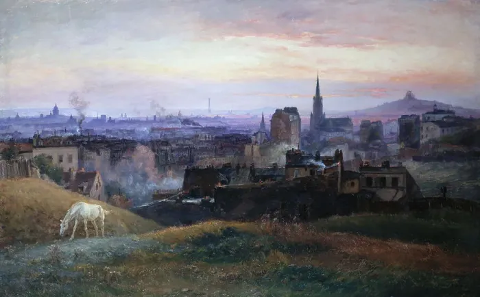 Framed Print : Panoramic view of Paris, taken from the heights of Menilmontant, 1894. Creator: Paul Schaan Framed Print : Panoramic view of Paris, taken from the heights of Menilmontant, 1894. Creator: Paul Schaan