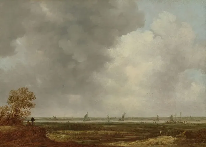 Framed Print : Panoramic View of a River with Low-lying Meadows, in or after 1644. Creator: Jan van Goyen Framed Print : Panoramic View of a River with Low-lying Meadows, in or after 1644. Creator: Jan van Goyen