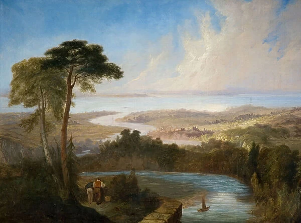 Panoramic View of the Severn Estuary, early-mid 19th century. Creator: Samuel Lines