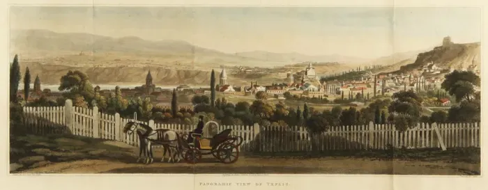 Framed Print : Panoramic View of Tiflis, 1827. Artist: Clark, John Heaviside (ca. 1770-1836) Framed Print : Panoramic View of Tiflis, 1827. Artist: Clark, John Heaviside (ca. 1770-1836)