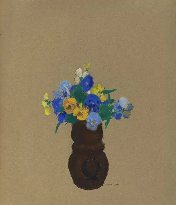Framed Print : Pansies, c. 1905. Creator: Odilon Redon Framed Print : Pansies, c. 1905. Creator: Odilon Redon