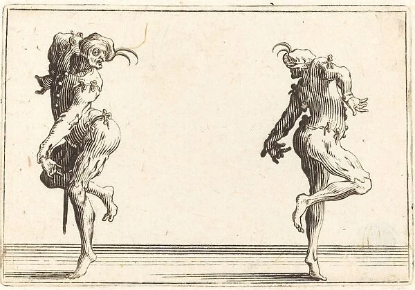 Two Pantaloons Dancing, c. 1622. Creator: Jacques Callot