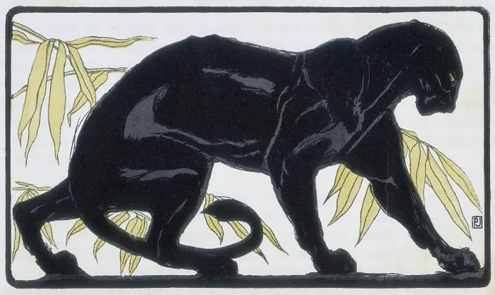 Framed Print : Panther; scene from 'The Jungle Book', 1919. Creator: Paul Jouve Framed Print : Panther; scene from 'The Jungle Book', 1919. Creator: Paul Jouve