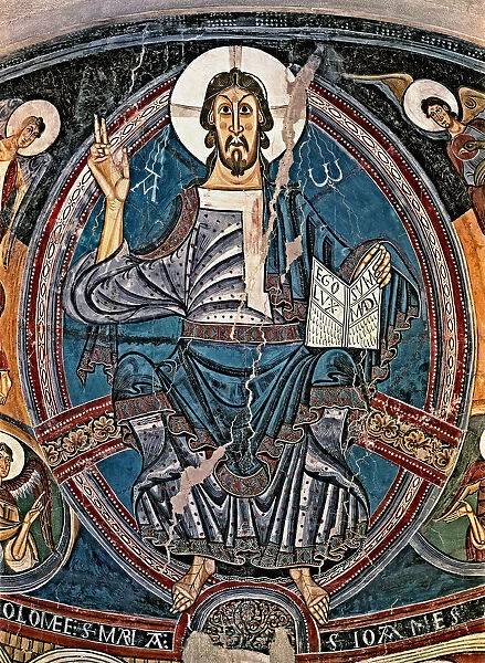 Pantocrator. Mural painting from the apse of the church of San Clemente de Taüll (Lleida)