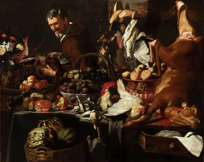 Framed Print : The pantry, First half of the 17th century. Creator: Legi (Liegi), Giacomo (around 1600-1640 / 45) Framed Print : The pantry, First half of the 17th century. Creator: Legi (Liegi), Giacomo (around 1600-1640 / 45)