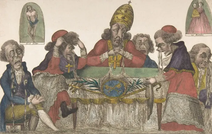 Framed Print : The Last Papal Assembly (La derniere assemblee papale), June 1796. June 1796. Creator: Anon Framed Print : The Last Papal Assembly (La derniere assemblee papale), June 1796. June 1796. Creator: Anon