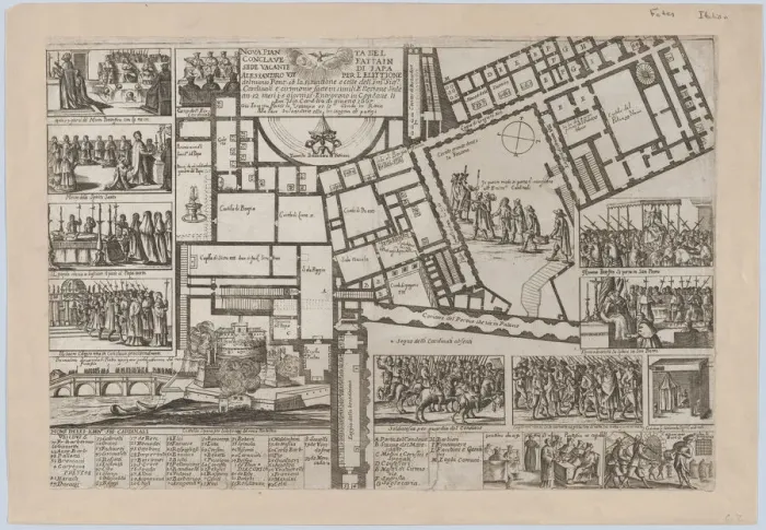 Framed Print : Papal conclave following the death of Pope Alessandro VII... 1667 Framed Print : Papal conclave following the death of Pope Alessandro VII... 1667