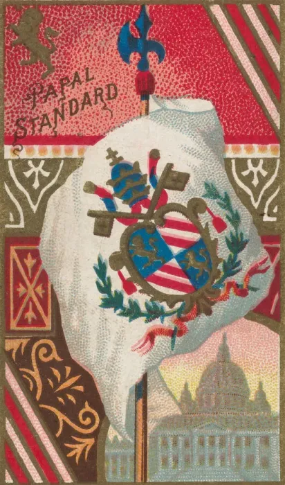 Framed Print : Papal Standard, from Flags of All Nations, Series 1 (N9) for Allen & Framed Print : Papal Standard, from Flags of All Nations, Series 1 (N9) for Allen &