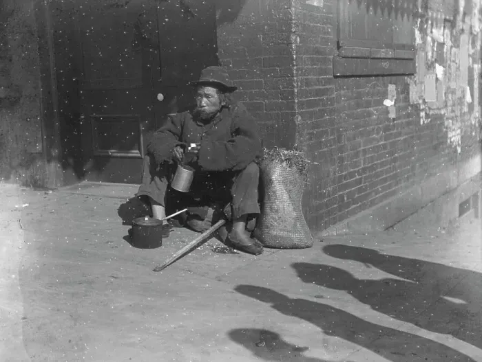 Framed Print : The paper gatherer, Chinatown, San Francisco, between 1896 and 1906. Creator: Arnold Genthe Framed Print : The paper gatherer, Chinatown, San Francisco, between 1896 and 1906. Creator: Arnold Genthe