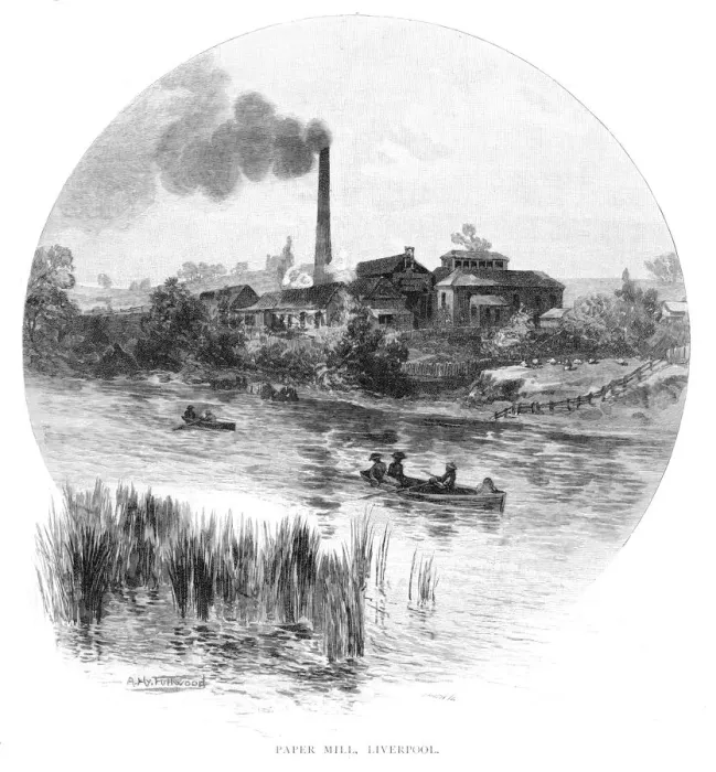 Framed Print : Paper Mill, Liverpool, New South Wales, Australia, 1886. Artist: Albert Henry Fullwood Framed Print : Paper Mill, Liverpool, New South Wales, Australia, 1886. Artist: Albert Henry Fullwood