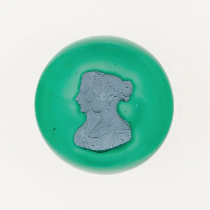 Framed Print : Paperweight, Toledo, late 19th century. Creator: New England Glass Company Framed Print : Paperweight, Toledo, late 19th century. Creator: New England Glass Company