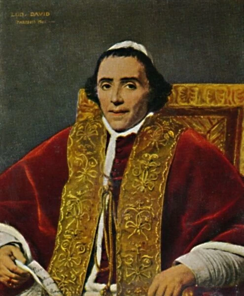 Papst Pius VII. 1740-1823. - Gemalde von David, 1934