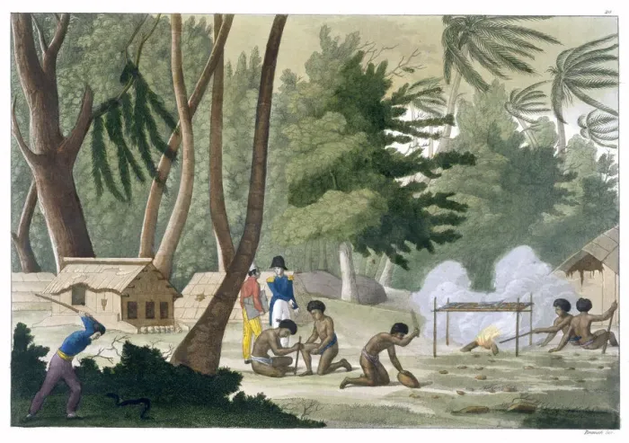 Framed Print : Papu Tribe on the Isle of Rawak, c1820-1839. Artist: G Bramati Framed Print : Papu Tribe on the Isle of Rawak, c1820-1839. Artist: G Bramati