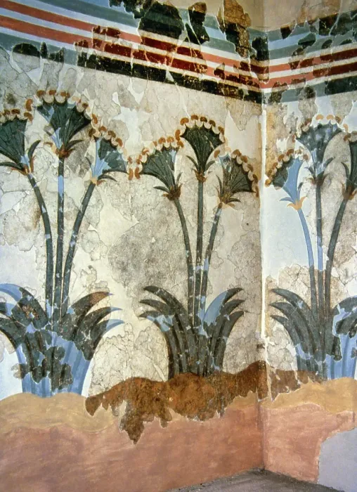Framed Print : Papyrus Fresco, Room of the Ladies, Museum of Prehistoric Thera, Akrotiri, Thera (Santorini), 2000. Creator: LTL Framed Print : Papyrus Fresco, Room of the Ladies, Museum of Prehistoric Thera, Akrotiri, Thera (Santorini), 2000. Creator: LTL