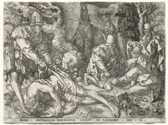 Framed Print : The Parable of the Good Samaritan: The Robbers Attacking the Travelers, 1554. Creator Framed Print : The Parable of the Good Samaritan: The Robbers Attacking the Travelers, 1554. Creator