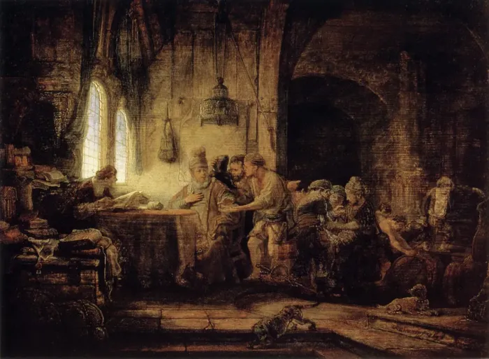 Framed Print : The Parable of the Labourers in the Vineyard, 1637. Artist: Rembrandt Harmensz van Rijn Framed Print : The Parable of the Labourers in the Vineyard, 1637. Artist: Rembrandt Harmensz van Rijn