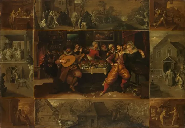 Framed Print : The Parable of the Prodigal Son, c.1610-c.1620. Creator: Frans Francken II Framed Print : The Parable of the Prodigal Son, c.1610-c.1620. Creator: Frans Francken II