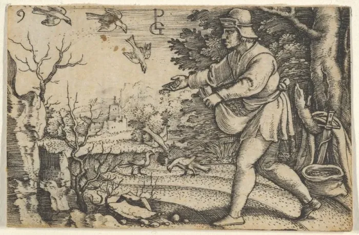 Framed Print : The Parable of the Sower, from The Story of Christ, 1534-35. Creator: Georg Pencz Framed Print : The Parable of the Sower, from The Story of Christ, 1534-35. Creator: Georg Pencz
