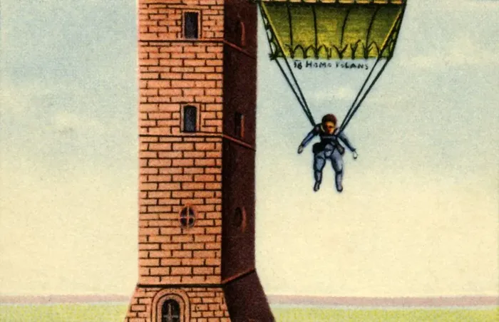 Framed Print : The Parachute of Fauste Veranzio, 1617, (1932). Creator: Unknown Framed Print : The Parachute of Fauste Veranzio, 1617, (1932). Creator: Unknown