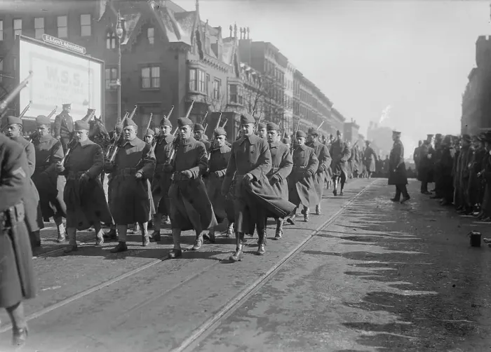 Framed Print : Parade of 308th, 4 Feb 1918. Creator: Bain News Service Framed Print : Parade of 308th, 4 Feb 1918. Creator: Bain News Service