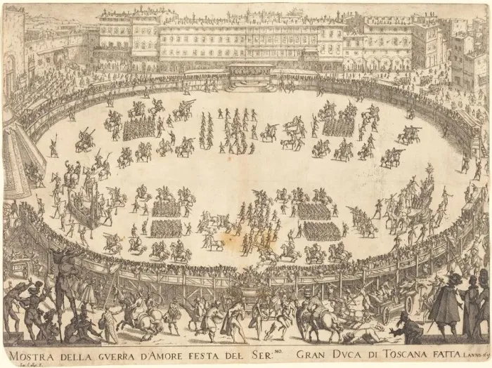 Framed Print : Parade in the Amphitheater, 1616. Creator: Jacques Callot Framed Print : Parade in the Amphitheater, 1616. Creator: Jacques Callot